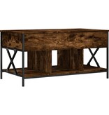vidaXL Salontafel 100x55x50 cm bewerkt hout en metaal gerookt eiken