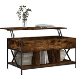 vidaXL Salontafel 100x55x50 cm bewerkt hout en metaal gerookt eiken