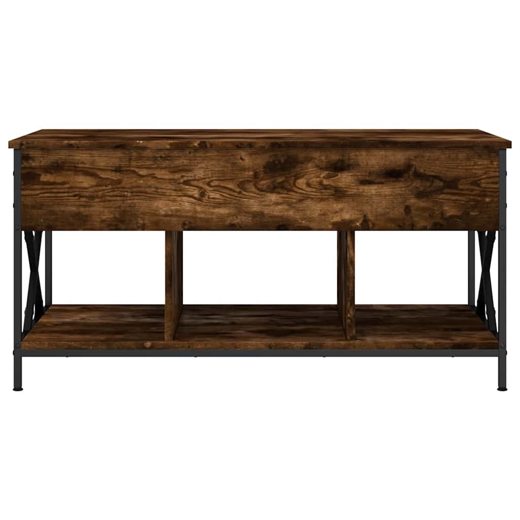 vidaXL Salontafel 100x55x50 cm bewerkt hout en metaal gerookt eiken