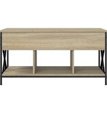 vidaXL Salontafel 100x55x50 cm bewerkt hout en metaal sonoma eiken