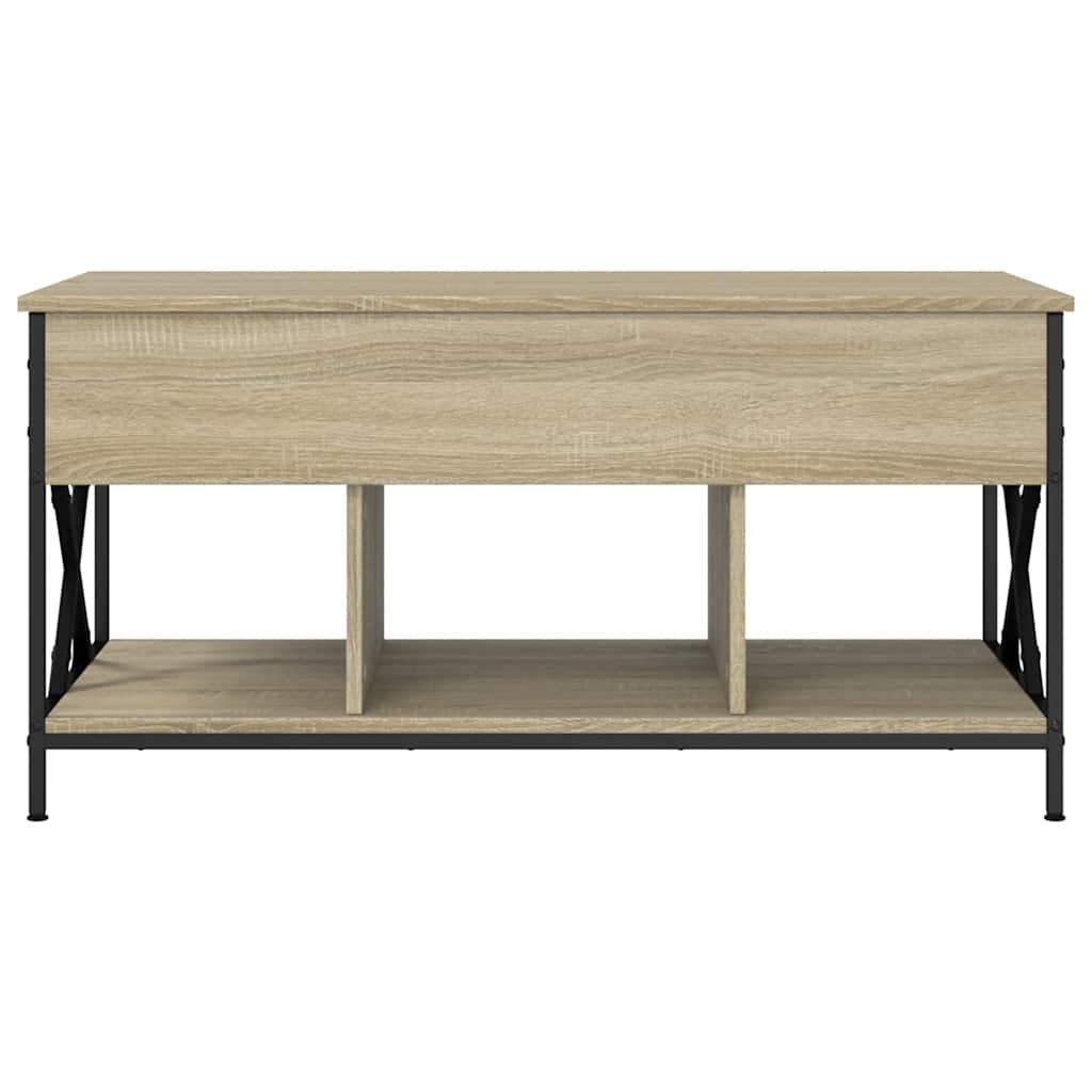 vidaXL Salontafel 100x55x50 cm bewerkt hout en metaal sonoma eiken