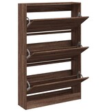 vidaXL Schoenenkast 80x21x125,5 cm bewerkt hout bruin eikenkleur