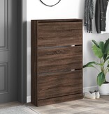vidaXL Schoenenkast 80x21x125,5 cm bewerkt hout bruin eikenkleur