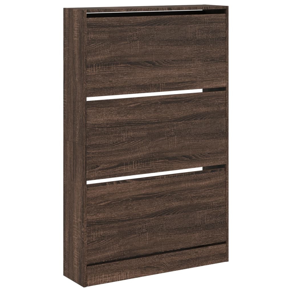 vidaXL Schoenenkast 80x21x125,5 cm bewerkt hout bruin eikenkleur