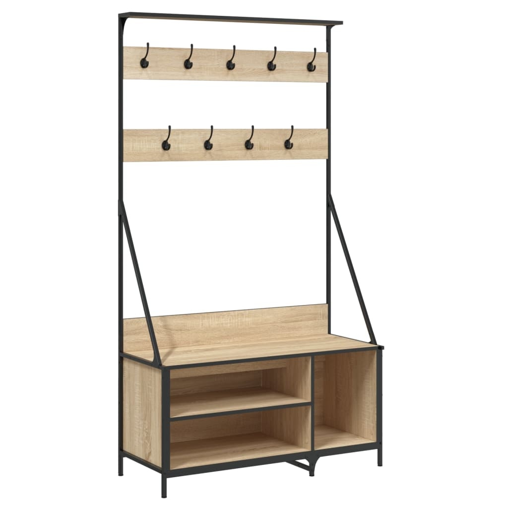 vidaXL Kledingrek met schoenenrek 100x41x184 cm sonoma eikenkleurig