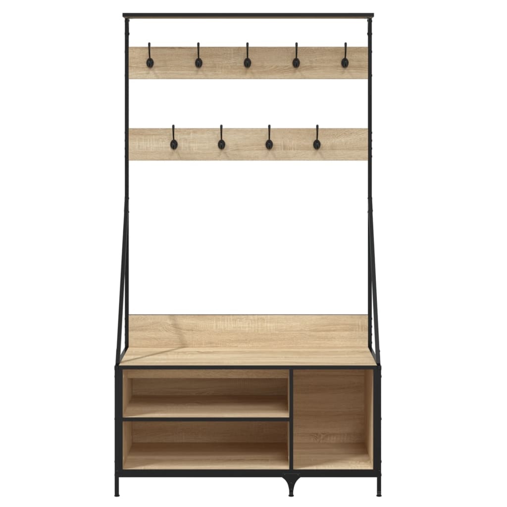 vidaXL Kledingrek met schoenenrek 100x41x184 cm sonoma eikenkleurig