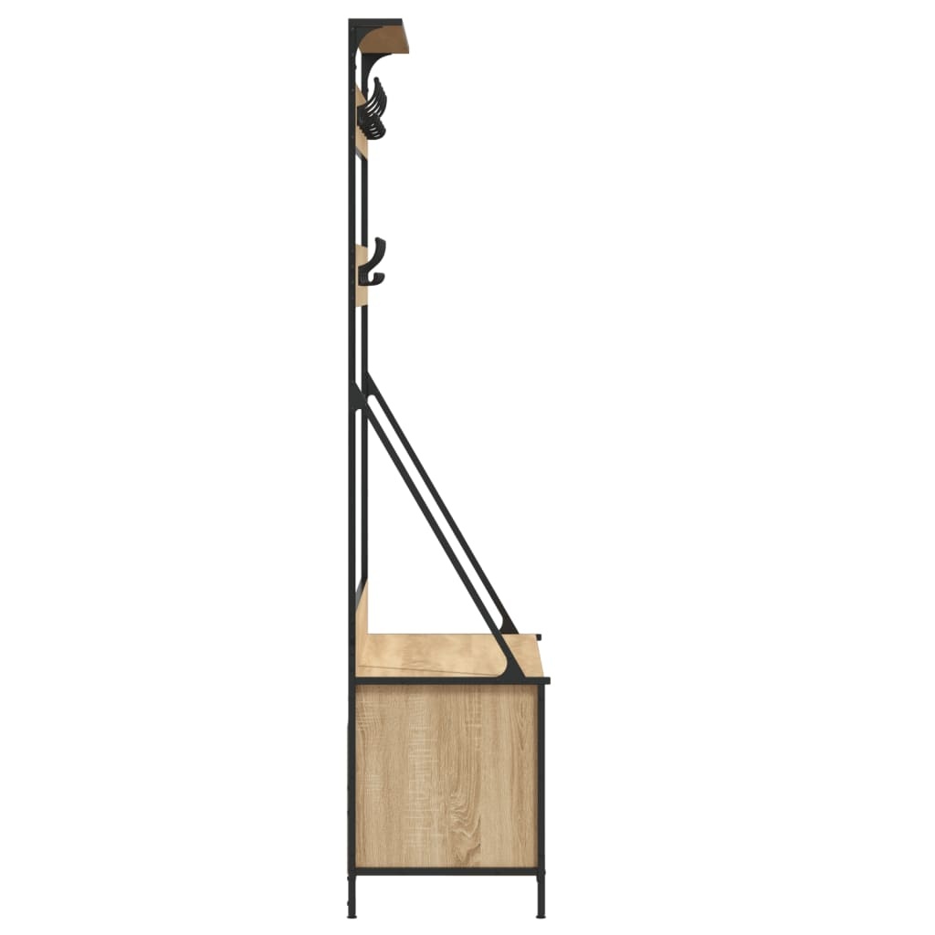 vidaXL Kledingrek met schoenenrek 100x41x184 cm sonoma eikenkleurig
