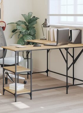 VidaXL Bureau 139x139x75 cm bewerkt hout sonoma eikenkleurig