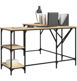 VidaXL Bureau 139x139x75 cm bewerkt hout sonoma eikenkleurig
