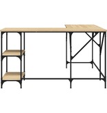 VidaXL Bureau 139x139x75 cm bewerkt hout sonoma eikenkleurig