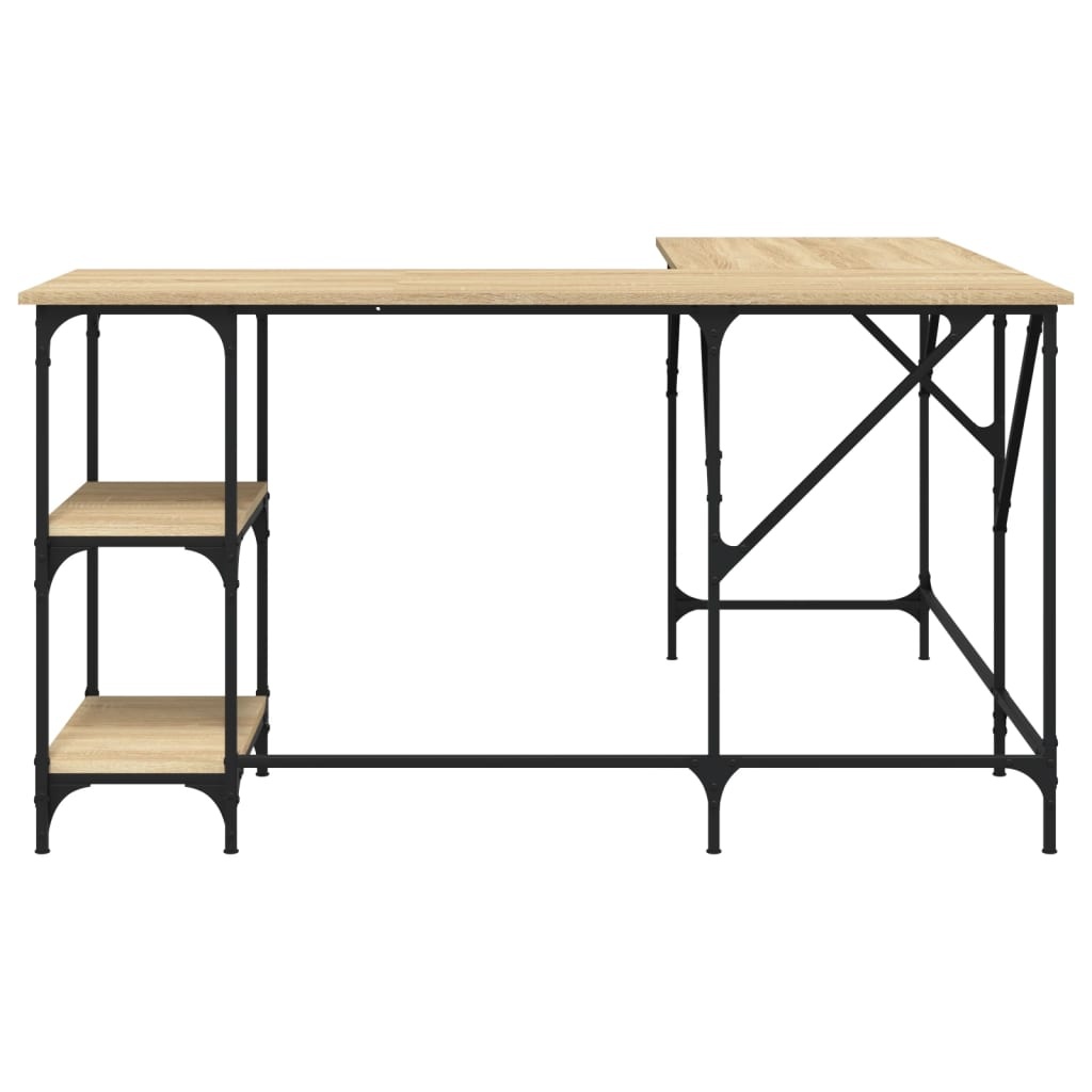 VidaXL Bureau 139x139x75 cm bewerkt hout sonoma eikenkleurig