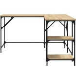 VidaXL Bureau 139x139x75 cm bewerkt hout sonoma eikenkleurig
