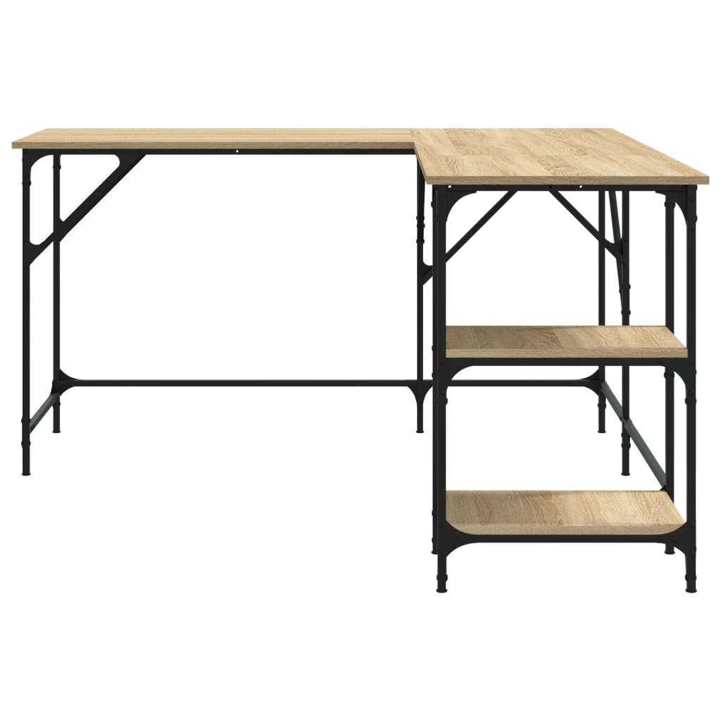 VidaXL Bureau 139x139x75 cm bewerkt hout sonoma eikenkleurig