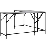 VidaXL Bureau 149x149x75 cm bewerkt hout grijs sonoma eikenkleurig