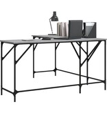 VidaXL Bureau 149x149x75 cm bewerkt hout grijs sonoma eikenkleurig