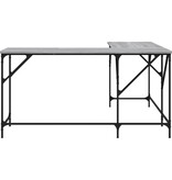 VidaXL Bureau 149x149x75 cm bewerkt hout grijs sonoma eikenkleurig