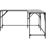 VidaXL Bureau 149x149x75 cm bewerkt hout grijs sonoma eikenkleurig