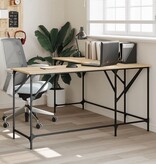 VidaXL Bureau 149x149x75 cm bewerkt hout sonoma eikenkleurig