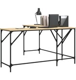 VidaXL Bureau 149x149x75 cm bewerkt hout sonoma eikenkleurig