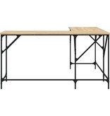 VidaXL Bureau 149x149x75 cm bewerkt hout sonoma eikenkleurig