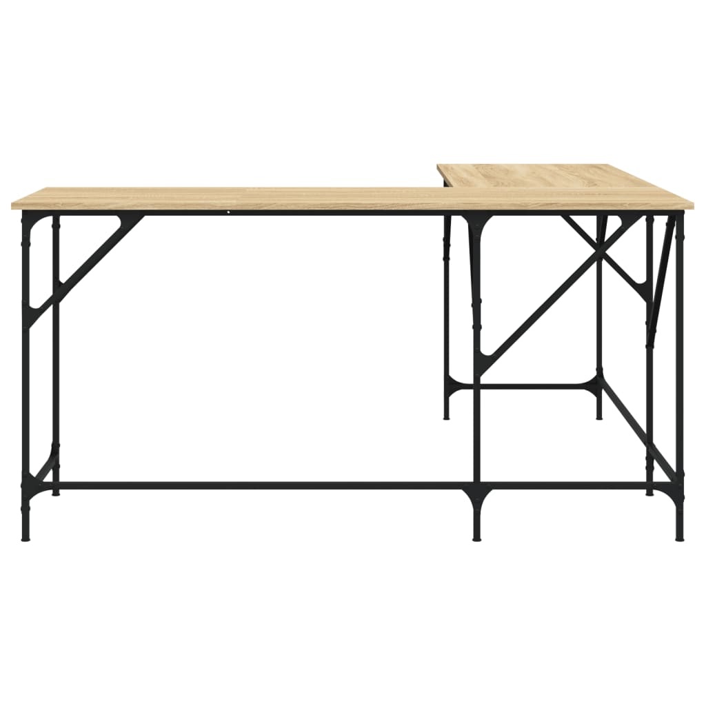 VidaXL Bureau 149x149x75 cm bewerkt hout sonoma eikenkleurig