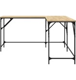 VidaXL Bureau 149x149x75 cm bewerkt hout sonoma eikenkleurig