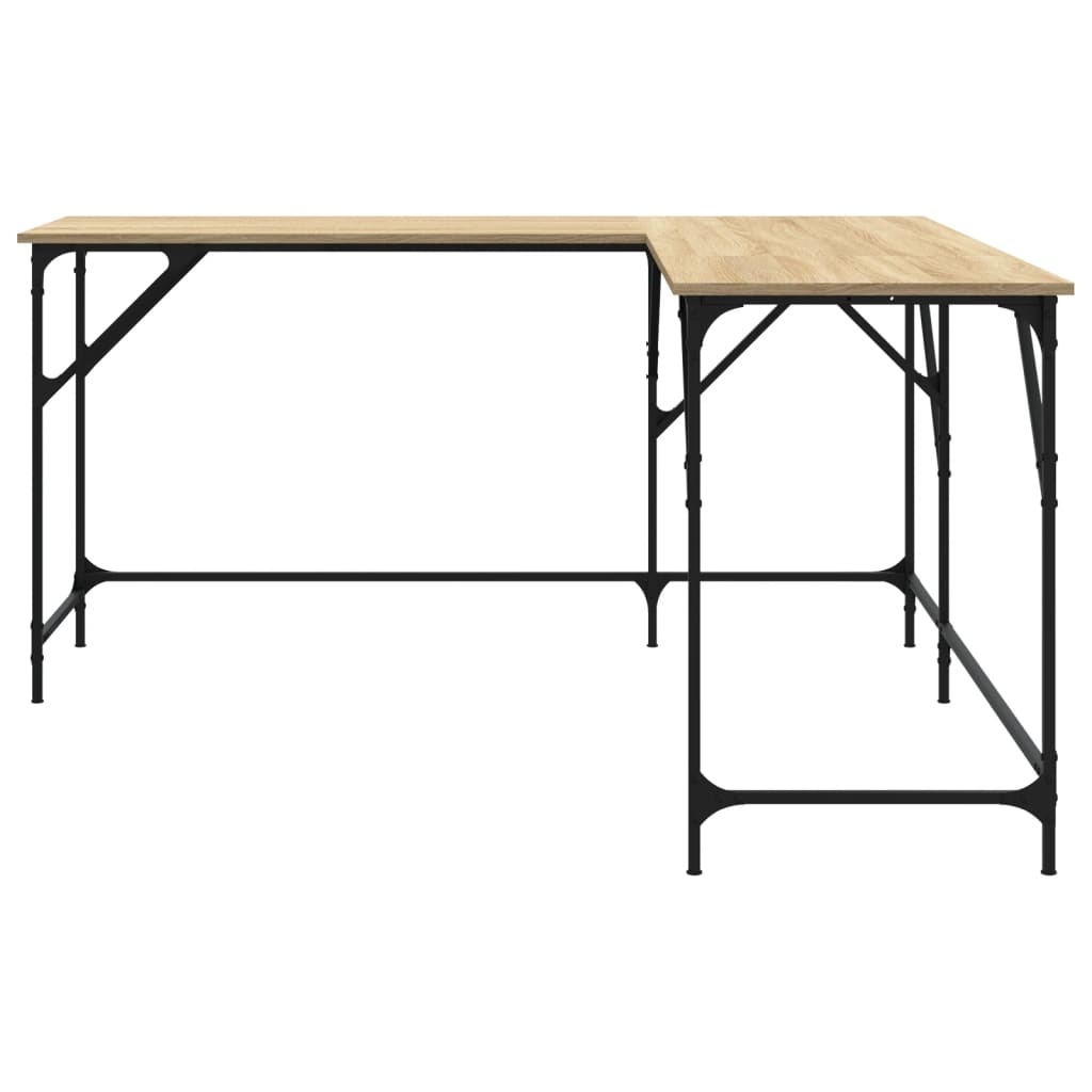 VidaXL Bureau 149x149x75 cm bewerkt hout sonoma eikenkleurig