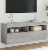 VidaXL Tv-wandmeubel met LED-verlichting 100x30x40 cm grijs sonoma
