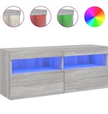 VidaXL Tv-wandmeubel met LED-verlichting 100x30x40 cm grijs sonoma