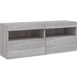 VidaXL Tv-wandmeubel met LED-verlichting 100x30x40 cm grijs sonoma