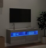 VidaXL Tv-wandmeubel met LED-verlichting 100x30x40 cm grijs sonoma