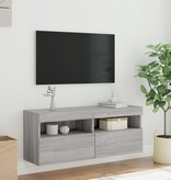 VidaXL Tv-wandmeubel met LED-verlichting 100x30x40 cm grijs sonoma