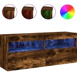 VidaXL Tv-wandmeubel met LED-verlichting 100x30x40 cm gerookt eiken