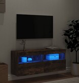 VidaXL Tv-wandmeubel met LED-verlichting 100x30x40 cm gerookt eiken