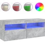 VidaXL Tv-wandmeubel met LED-verlichting 100x30x40 cm betongrijs