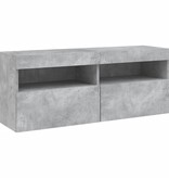 VidaXL Tv-wandmeubel met LED-verlichting 100x30x40 cm betongrijs