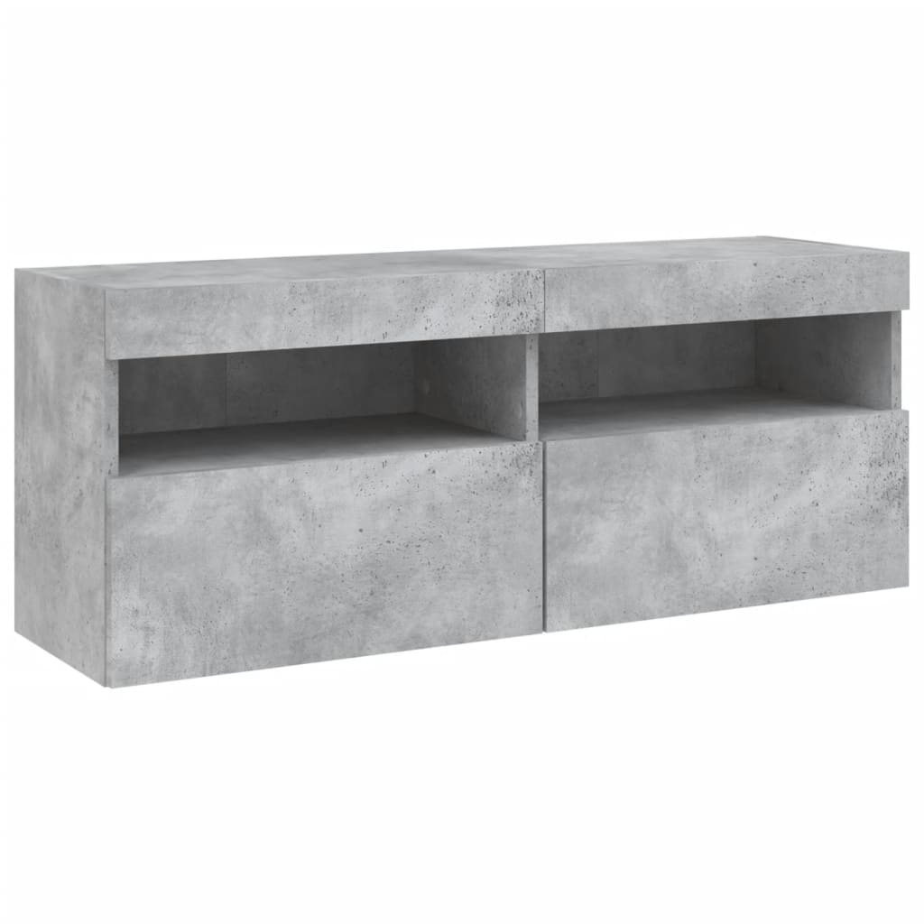 VidaXL Tv-wandmeubel met LED-verlichting 100x30x40 cm betongrijs