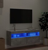 VidaXL Tv-wandmeubel met LED-verlichting 100x30x40 cm betongrijs