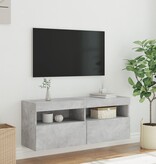 VidaXL Tv-wandmeubel met LED-verlichting 100x30x40 cm betongrijs