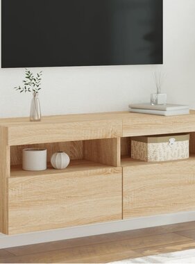 VidaXL Tv-wandmeubel met LED-verlichting 100x30x40 cm sonoma eiken