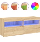 VidaXL Tv-wandmeubel met LED-verlichting 100x30x40 cm sonoma eiken