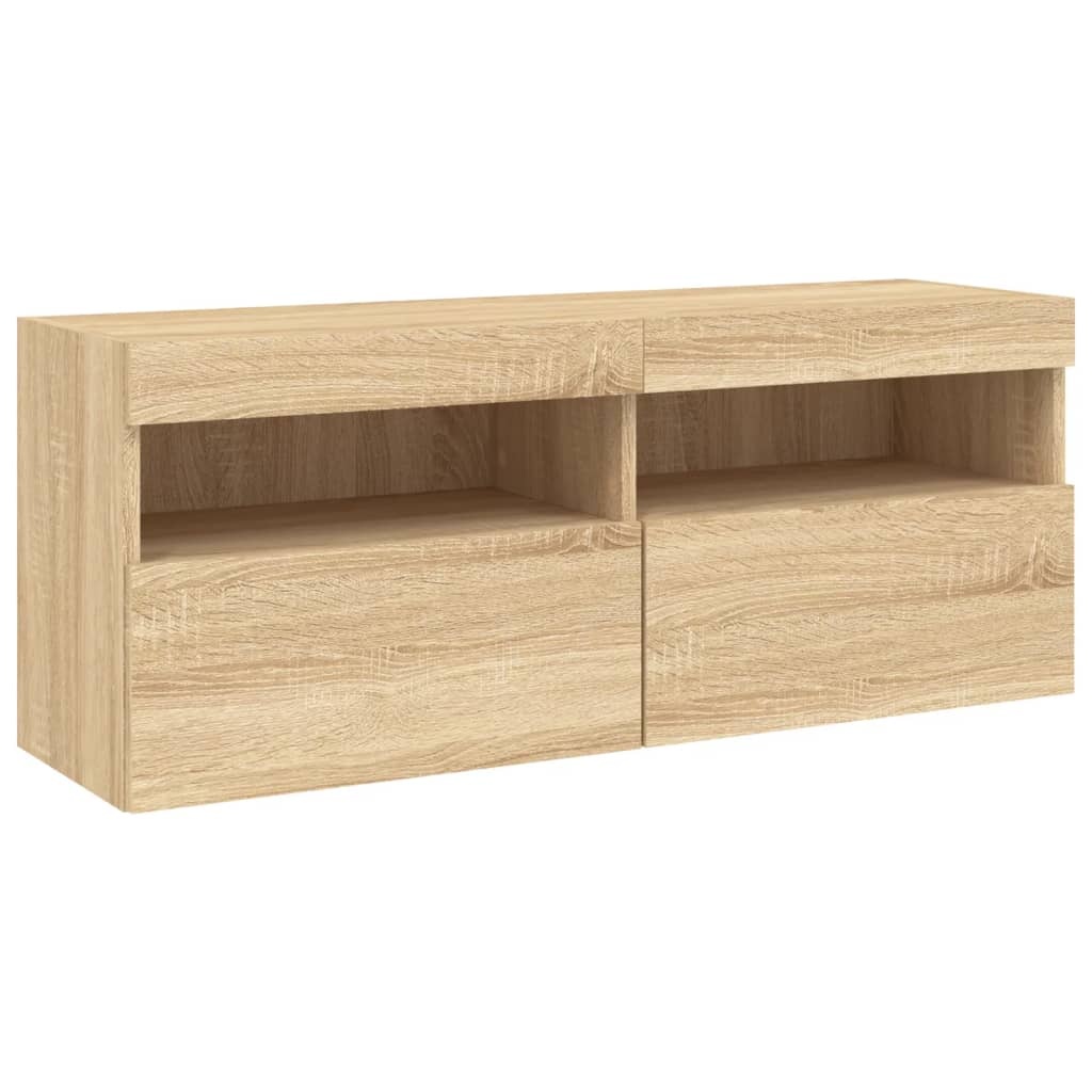VidaXL Tv-wandmeubel met LED-verlichting 100x30x40 cm sonoma eiken