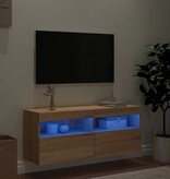 VidaXL Tv-wandmeubel met LED-verlichting 100x30x40 cm sonoma eiken