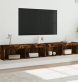 VidaXL Tv-meubels met LED-verlichting 2 st 100x30x30 cm gerookt eiken