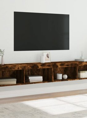VidaXL Tv-meubels met LED-verlichting 2 st 100x30x30 cm gerookt eiken