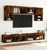 VidaXL Tv-meubels met LED-verlichting 2 st 100x30x30 cm gerookt eiken