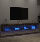 VidaXL Tv-meubels met LED-verlichting 2 st 100x30x30 cm gerookt eiken