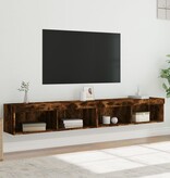 VidaXL Tv-meubels met LED-verlichting 2 st 100x30x30 cm gerookt eiken