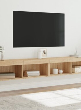 VidaXL Tv-meubels met LED-verlichting 2 st 100x30x30 cm sonoma eiken