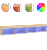 VidaXL Tv-meubels met LED-verlichting 2 st 100x30x30 cm sonoma eiken
